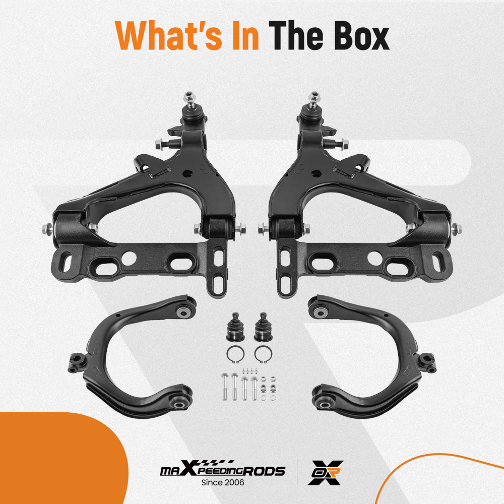 Front Upper Lower Control Arms Ball Joints compatible for Chevrolet Trailblazer 2004 - 2007