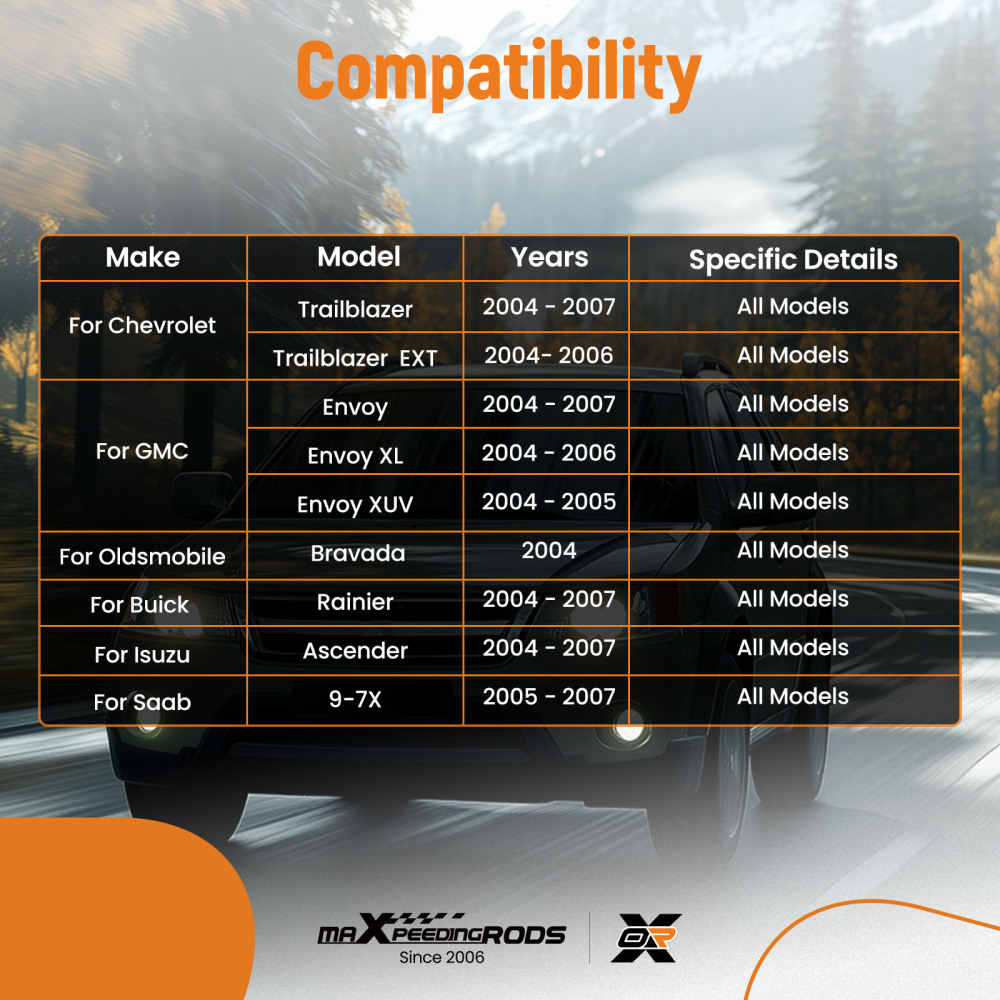 Front Upper Lower Control Arms Ball Joints compatible for Chevrolet Trailblazer 2004 - 2007