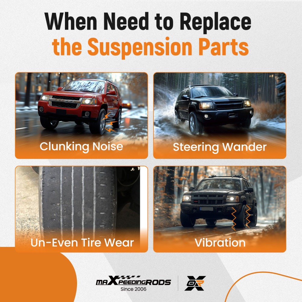 Front Upper Lower Control Arms Ball Joints compatible for Chevrolet Trailblazer 2004 - 2007