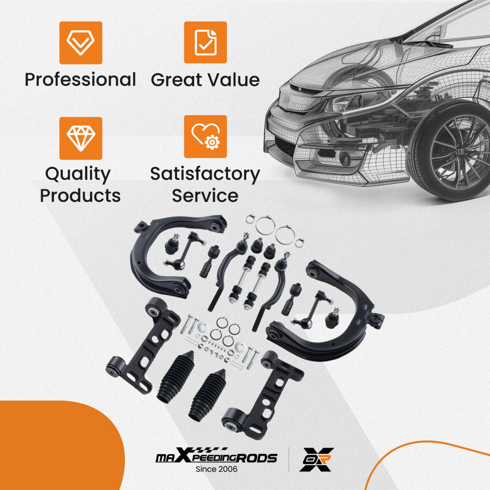 18x Front Upper Lower Control Arms Bracket Kit compatible for Chevy Trailblazer compatible for GMC Envoy