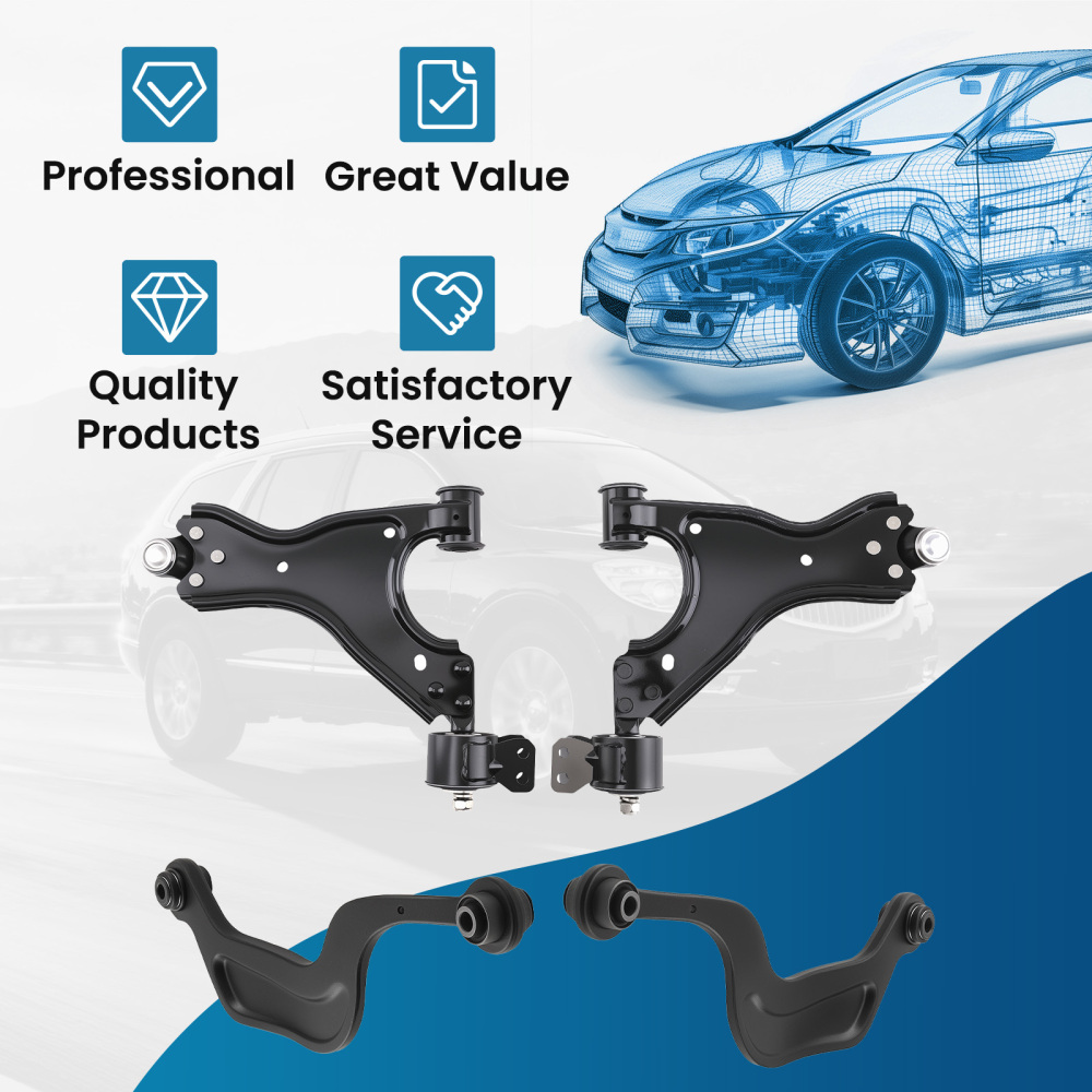 Front Lower + Rear Upper Rearward Lateral Control Arms compatible for Enclave Traverse