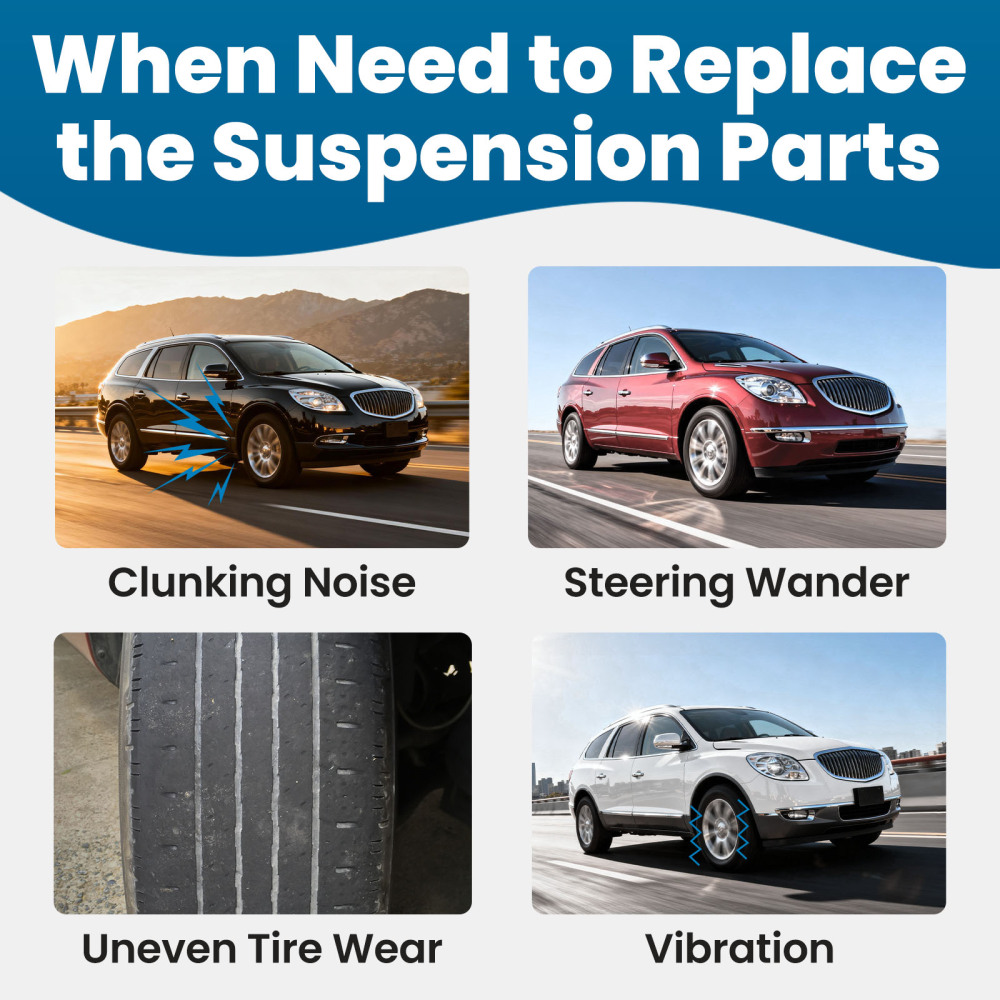 Front Lower + Rear Upper Rearward Lateral Control Arms compatible for Enclave Traverse