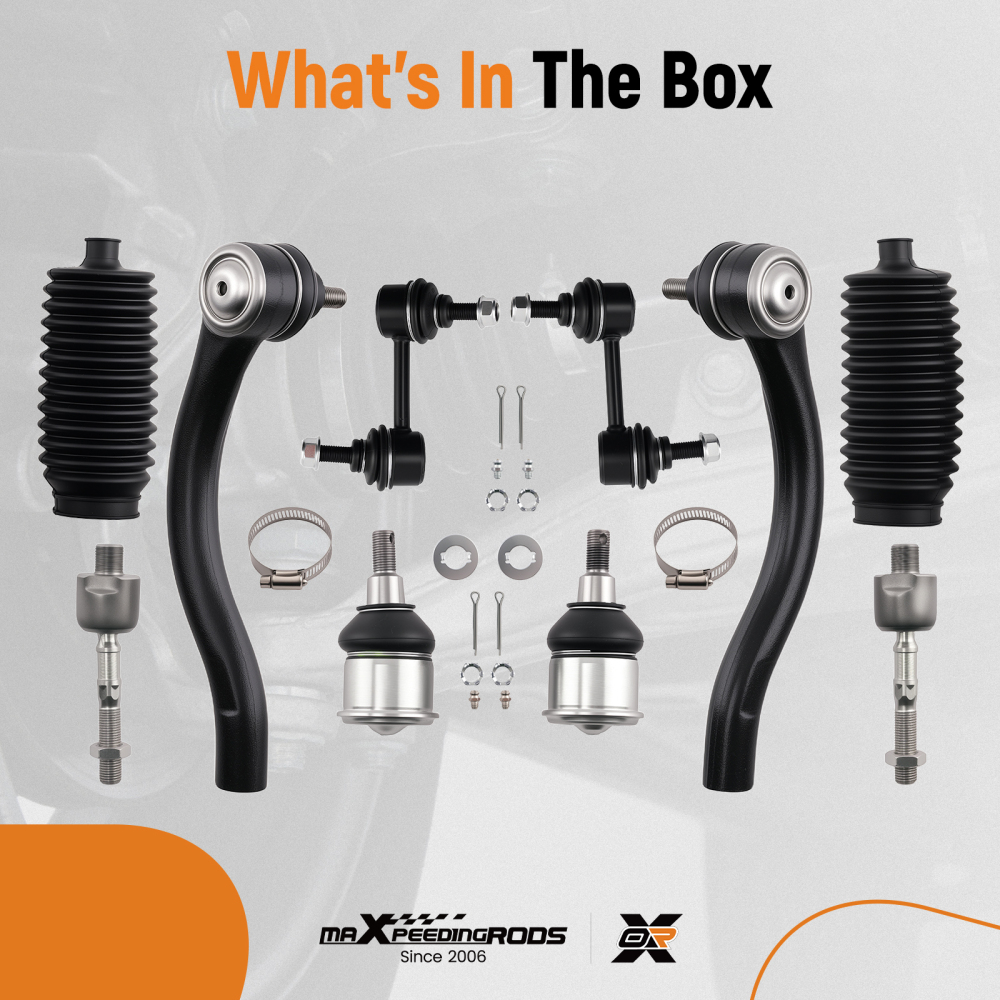 10pcs Front Suspension Kit Sway Bar Links Tie Rod Ends for 2004-2008 compatible for Acura TSX