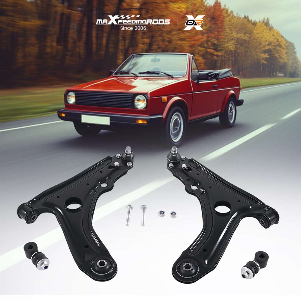Front Lower Suspension Control Arms Sway Bar Links Kit compatible for VW Cabrio compatible for Golf Jetta