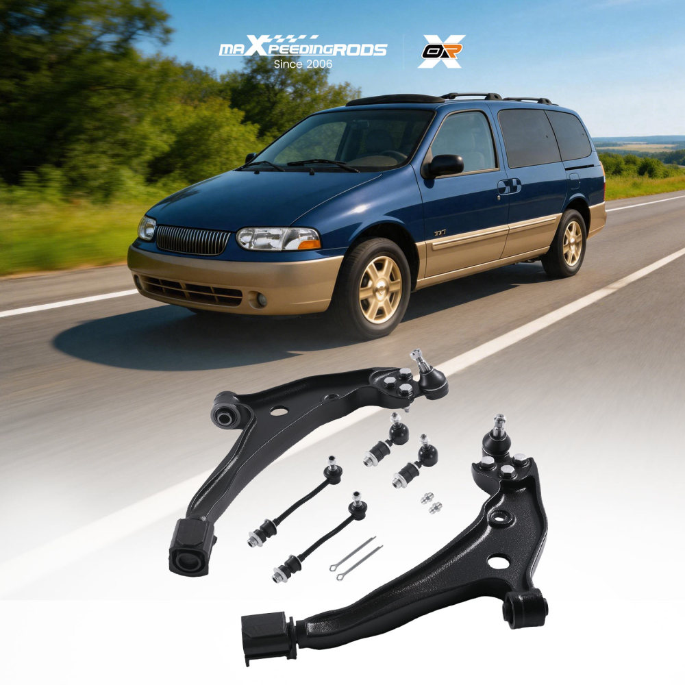 6PC Front Lower Control Arm Ball Joints Sway Bar compatible for Mercury Villager 1999-2002