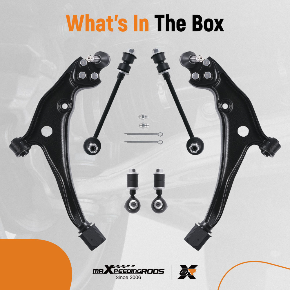 6PC Front Lower Control Arm Ball Joints Sway Bar compatible for Mercury Villager 1999-2002