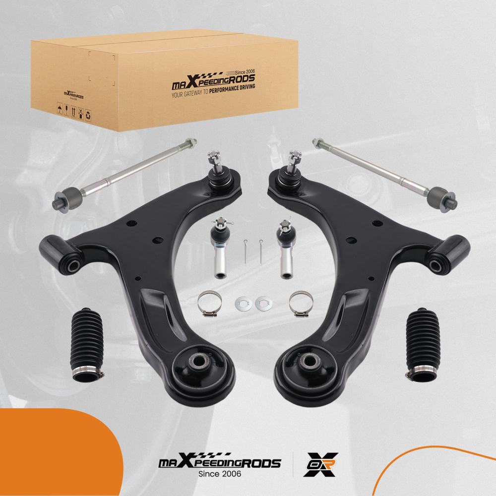 8PCFront Lower Control Arm Kit Tie Rod Ends compatible for Suzuki Grand Vitara 2006-2013