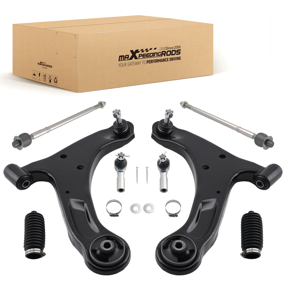 8PCFront Lower Control Arm Kit Tie Rod Ends compatible for Suzuki Grand Vitara 2006-2013