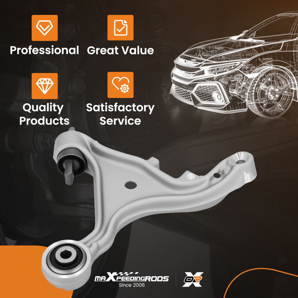 1pc Driver Lower Control Arm Front compatible for Volvo S60 V70 2001-2007 K640368 Aluminum