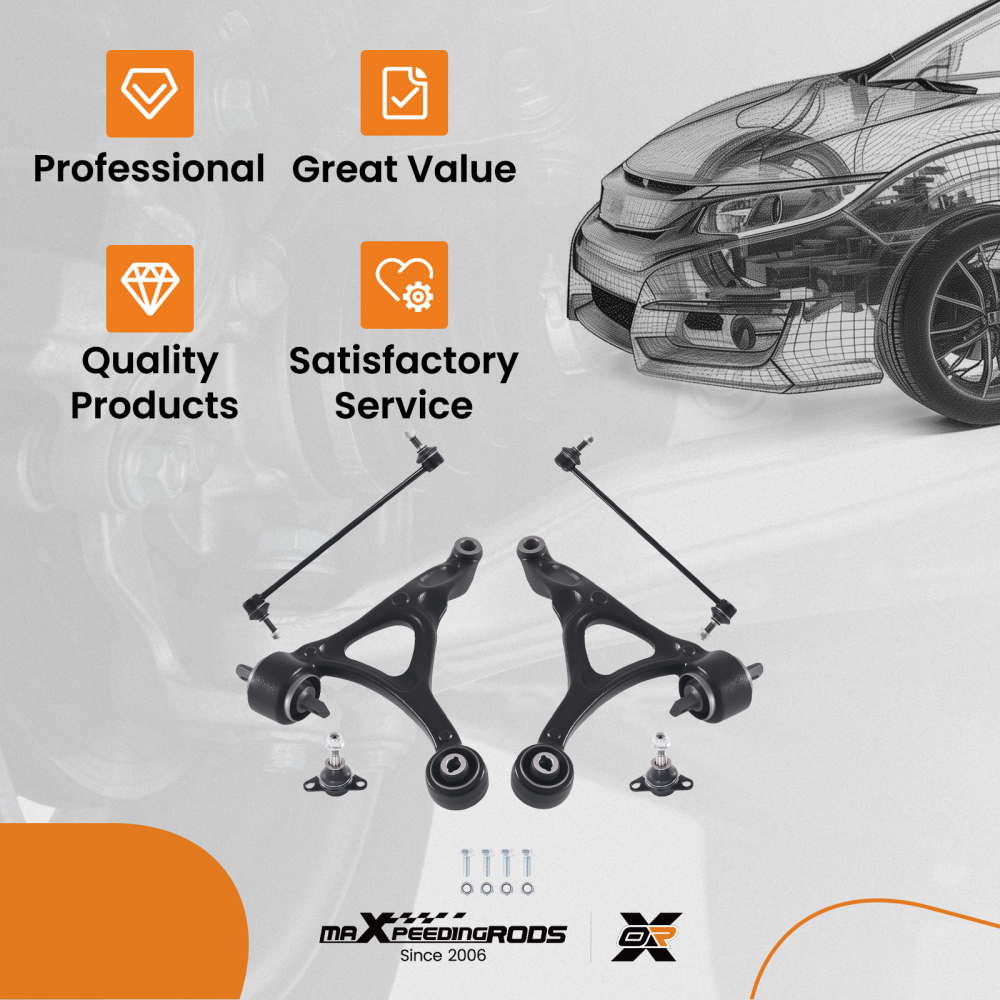Front Lower Control Arms compatible for VOLVO XC90 2003-2014 Left Right Ball Joint Sway Bar