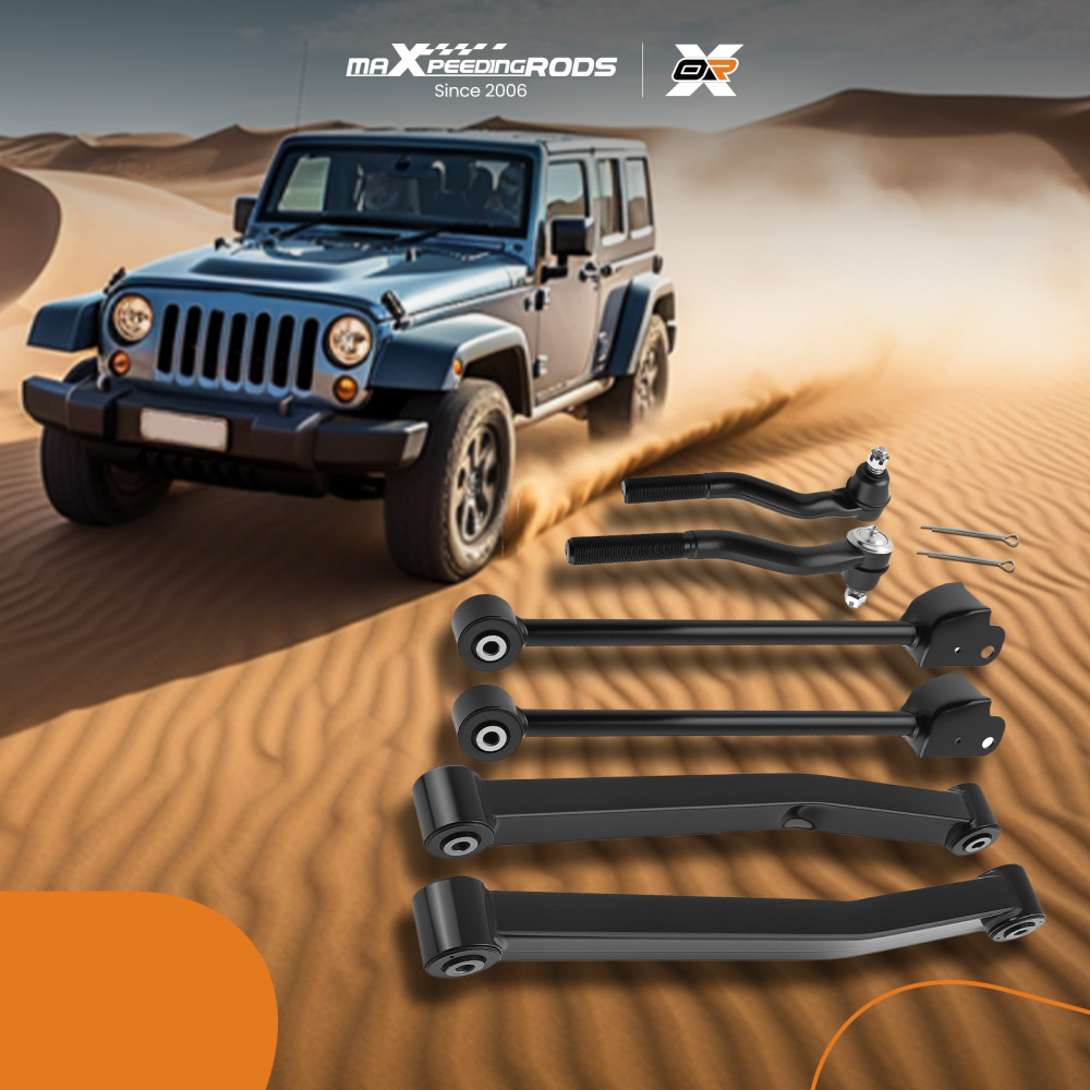 Front Suspension Control Arms Tie Rods Kit for 2007 - 2017 compatible for Jeep Wrangler JK 2018