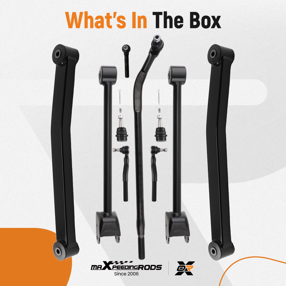 Front Upper Lower Control Arm Ball Joint Tie Rod compatible for Jeep Wrangler JK 2007-2018