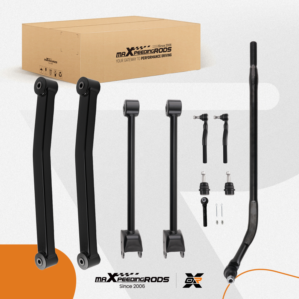 Front Upper Lower Control Arm Ball Joint Tie Rod compatible for Jeep Wrangler JK 2007-2018