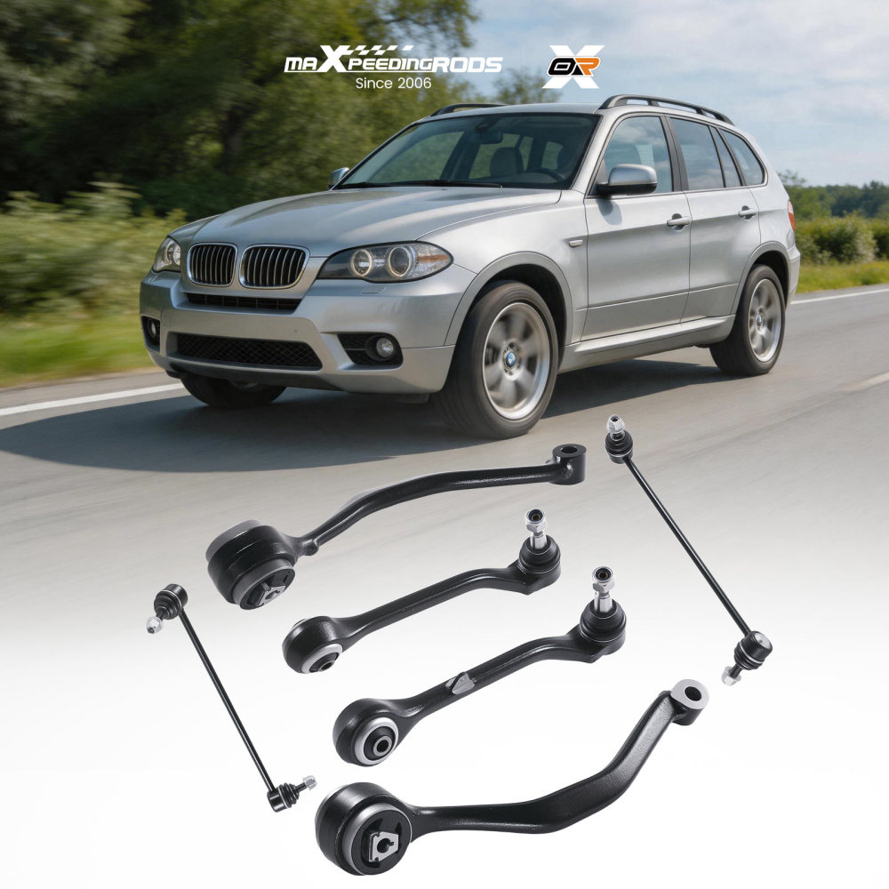 Front Lower Forward Rearward Control Arms Sway Bar Links for 2004 - 2010 compatible for BMW X3