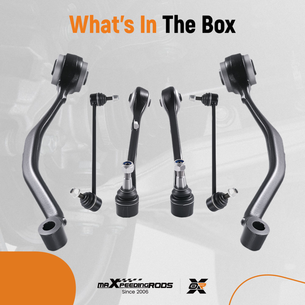Front Lower Forward Rearward Control Arms Sway Bar Links for 2004 - 2010 compatible for BMW X3
