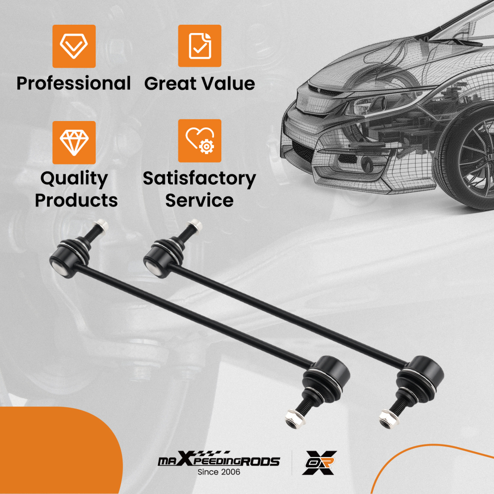 2PC FRONT ROLL BAR DROP LINK STABILISER compatible for MINI R50 R52 R53 R55 R56 R57 R58 R59