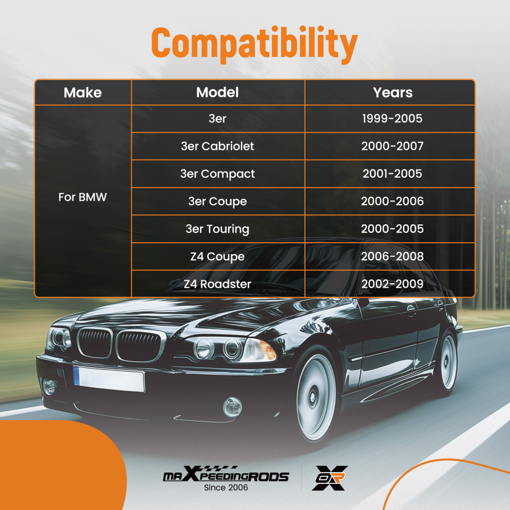 TIRANTI CON TESTA TIRANTE ANTERIORE SINISTRO E DESTRO compatibile per BMW 3ER E46 Z4 E86 E85