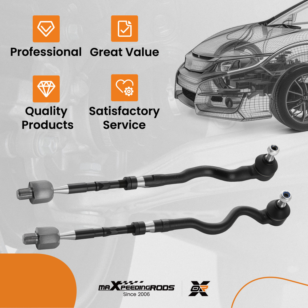 TIRANTI CON TESTA TIRANTE ANTERIORE SINISTRO E DESTRO compatibile per BMW 3ER E46 Z4 E86 E85