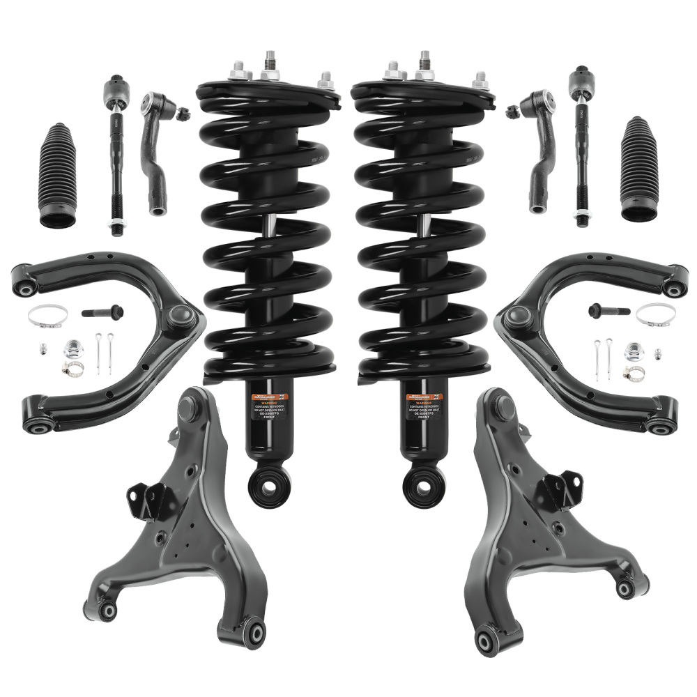 Front Strut w/ Coil Spring + Upper Lower Control Arms compatible for Nissan Titan 2004-2015