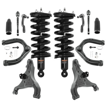 Front Strut w/ Coil Spring + Upper Lower Control Arms compatible for Nissan Titan 2004-2015