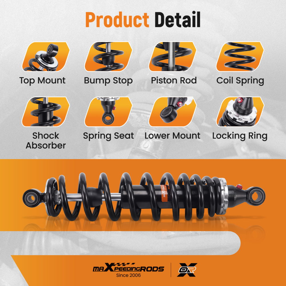 2x Rear Shocks Strut Absorber Kit compatible for Arctic Cat 400 TRV 2009-2014 450 2010-2012