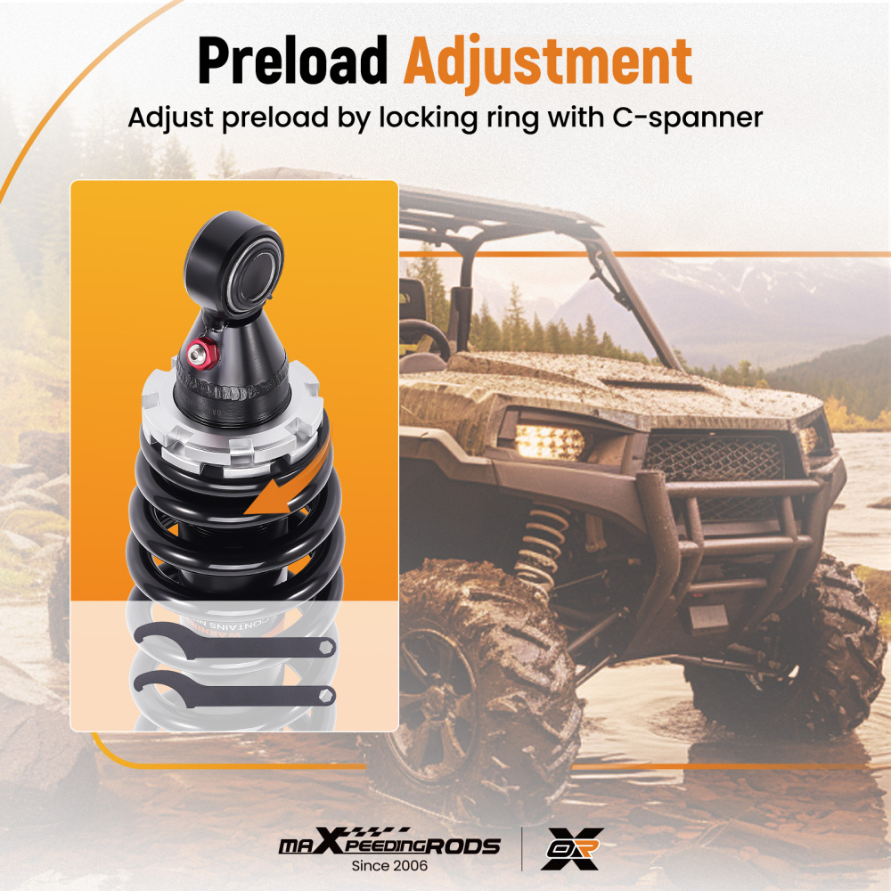 2x Rear Shocks Strut Absorber Kit compatible for Arctic Cat 400 TRV 2009-2014 450 2010-2012