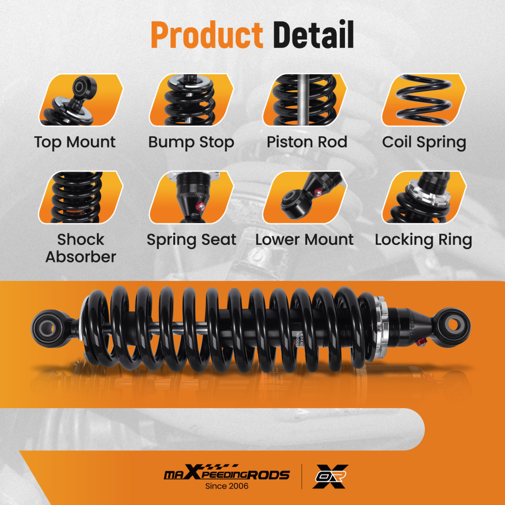 2x Rear Shocks Strut Absorber Kit compatible for Kawasaki Mule PRODX PRODXT 2016-2023