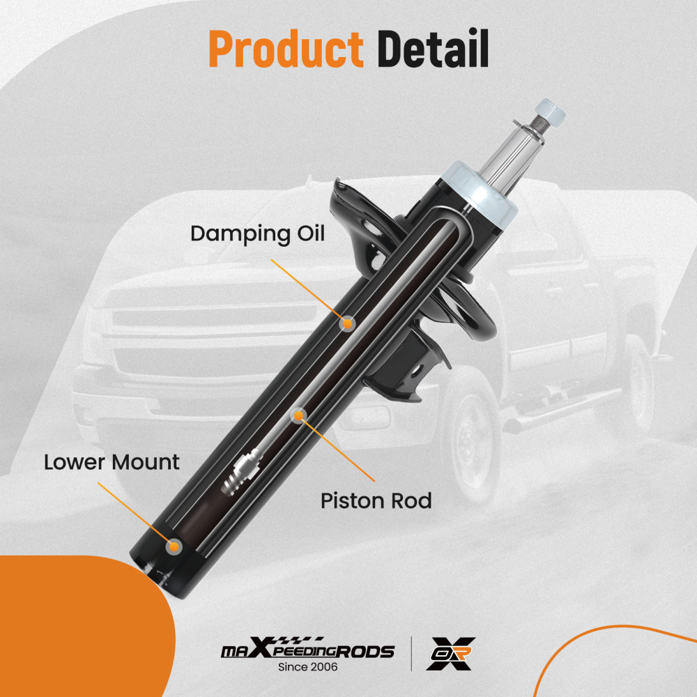 Front Shock Absorbers Pair compatible for VW GOLF VII 5G1, BQ1, BE1, BE2 2.0 TDI 2012-2020