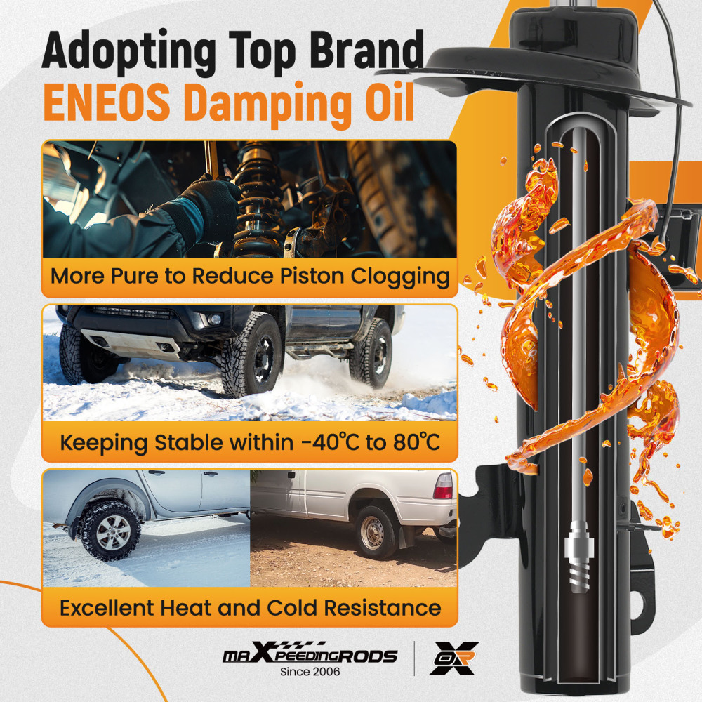 Front Shock Absorbers Shocks X2 compatible for Mini Convertible R52 Cooper S 2004-2006