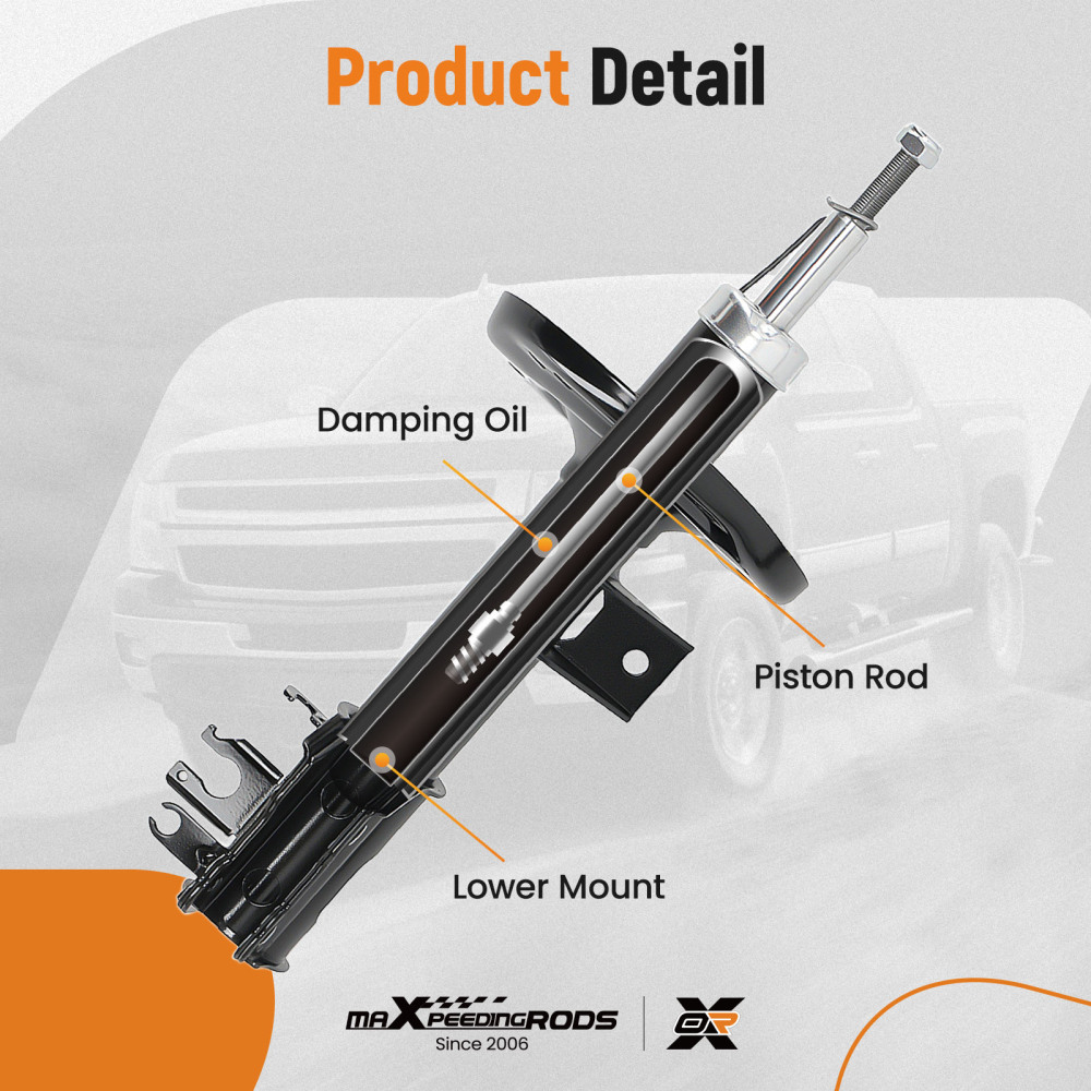 Front Shock Absorbers compatible for Fiat 500 2007-2023 333766 333767 Left Right Shocker