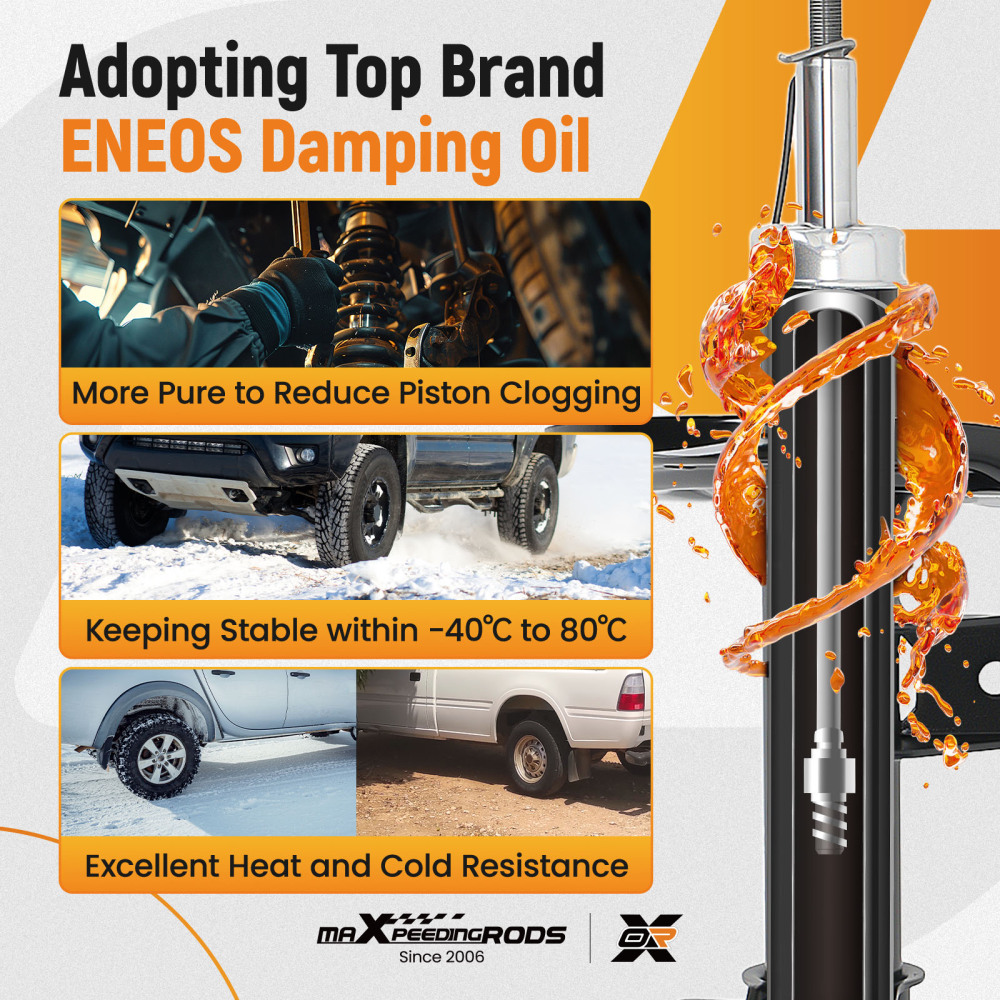 Front Shock Absorbers compatible for Fiat 500 2007-2023 333766 333767 Left Right Shocker