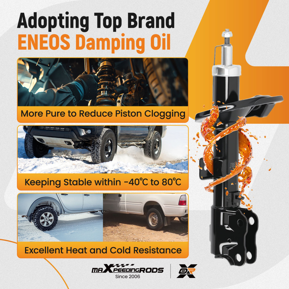 2x Front Shock Absorbers compatible for MITSUBISHI ASX compatible for PEUGEOT 4008 2010-2021 G8354 NSA1375