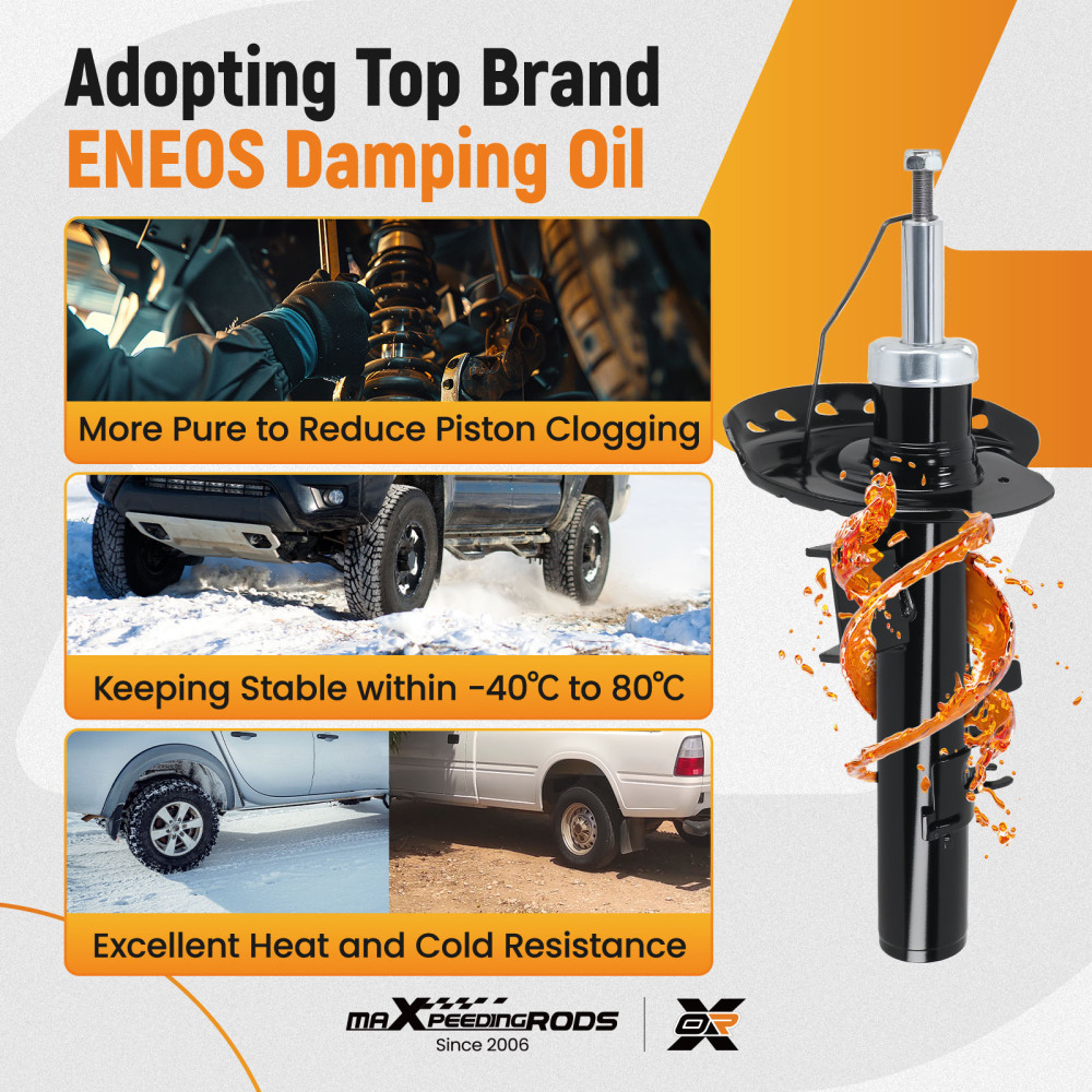 2x Shock Absorber Front compatible for Ford Galaxy S-Max 2006-15 339720 339721 6G9118045AAG