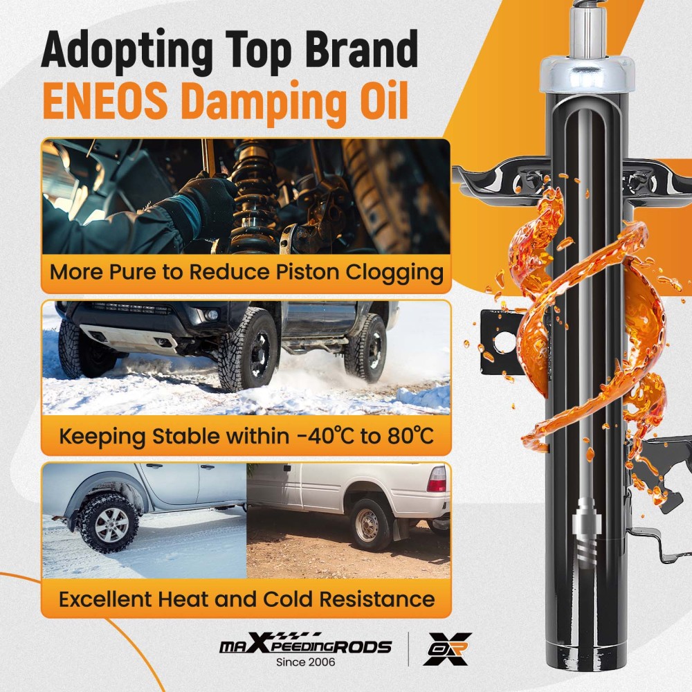 2x Front Shock Absorbers compatible for Nissan Qashqai II J11 compatible for Renault Kadjar HA Left Right