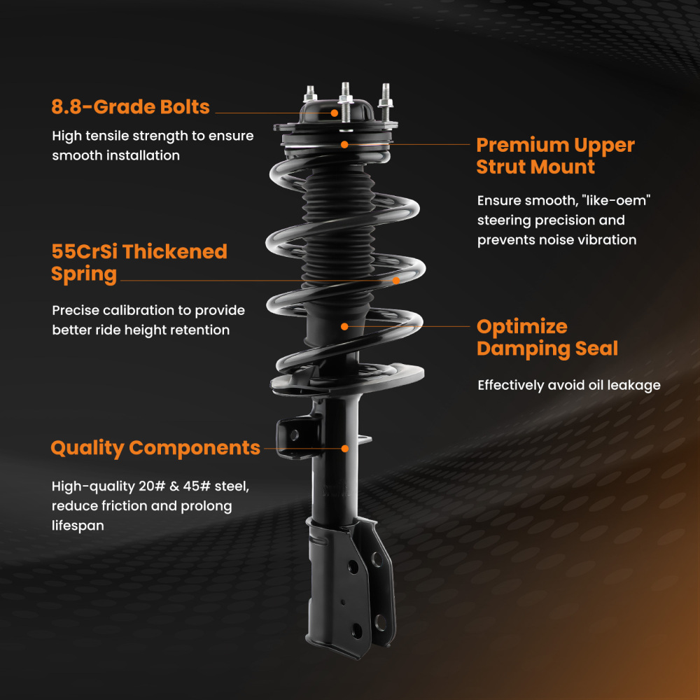 Front Complete StrutsSprings Set compatible for GMC Acadia compatible for Chevrolet Traverse 2007-2012 lowering kit