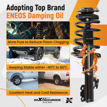 Front OE Replacement Suspension Shock Absorbers compatible for Toyota Camry 2007-2011 2.4 2.5 LITER L4