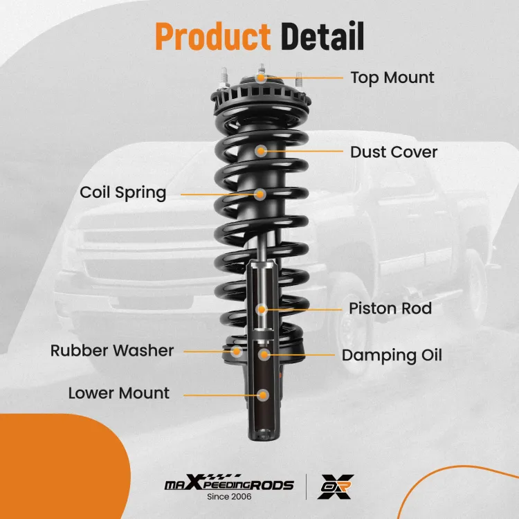4-Piece Front & Rear Complete Strut Assembly Kit For Chevy Trailblazer EXT & GMC Envoy