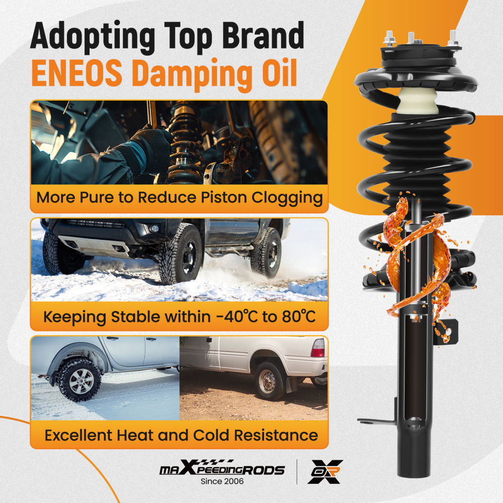 2pcs Front Struts w/ Coil Springs compatible for Ford Focus 2000 2001 2002-2005 Sedan/Wagon