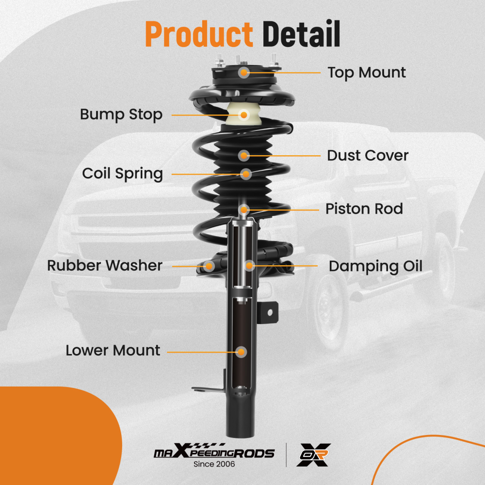 2pcs Front Struts w/ Coil Springs compatible for Ford Focus 2000 2001 2002-2005 Sedan/Wagon