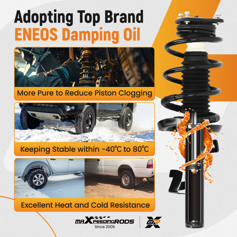 2x Front OE Replacement Struts w/Coil Spring Assembly For 2004-2009 2010 2011 2012 2013 compatible for Mazda 3