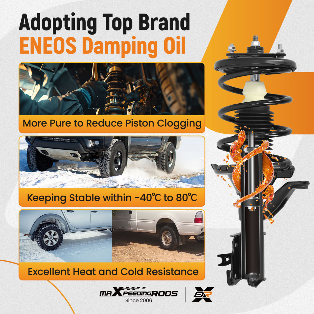 2x Front Struts w/Coil Spring Assembly Compatible For Honda Civic 2001-2005 Acura EL 01-03