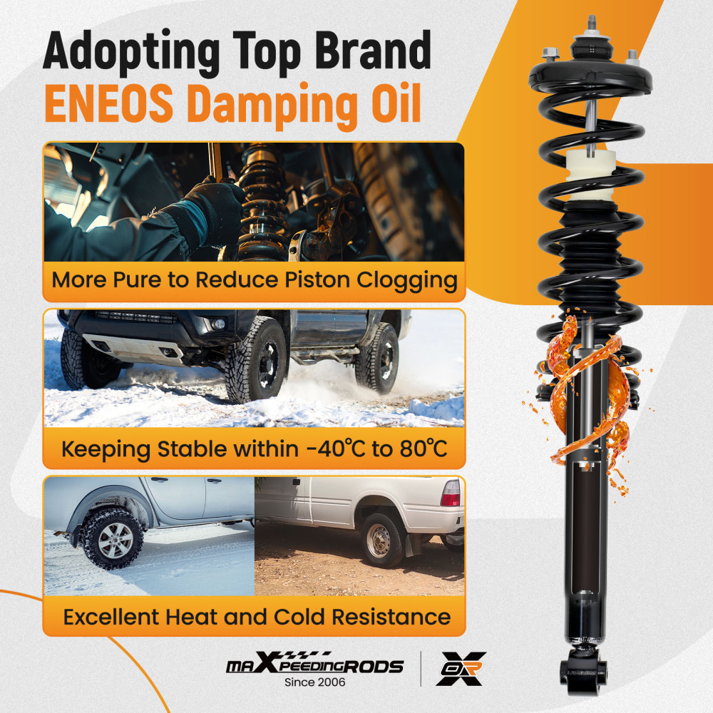 4pcs Rear Struts w/ Coil Spring + Sway Bar Links Kit compatible for Honda Accord 2003-2007