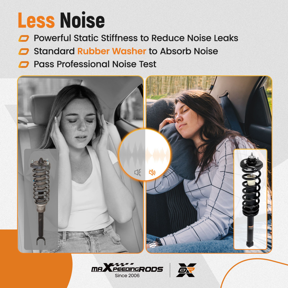 4pcs Rear Struts w/ Coil Spring + Sway Bar Links Kit compatible for Honda Accord 2003-2007