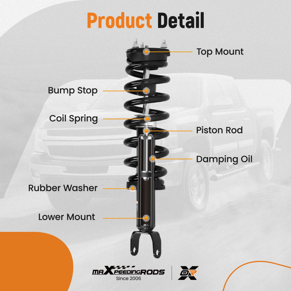 Front Struts w/ Coil Spring Control Arms Assembly compatible for Ram 1500 2013 - 2018 4WD