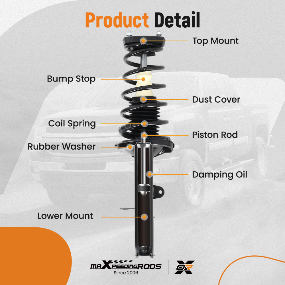 Rear OE Replacement Suspension Shock Absorber compatible for Toyota Corolla 1993-2002 compatible for GEO Prizm 1993-1997