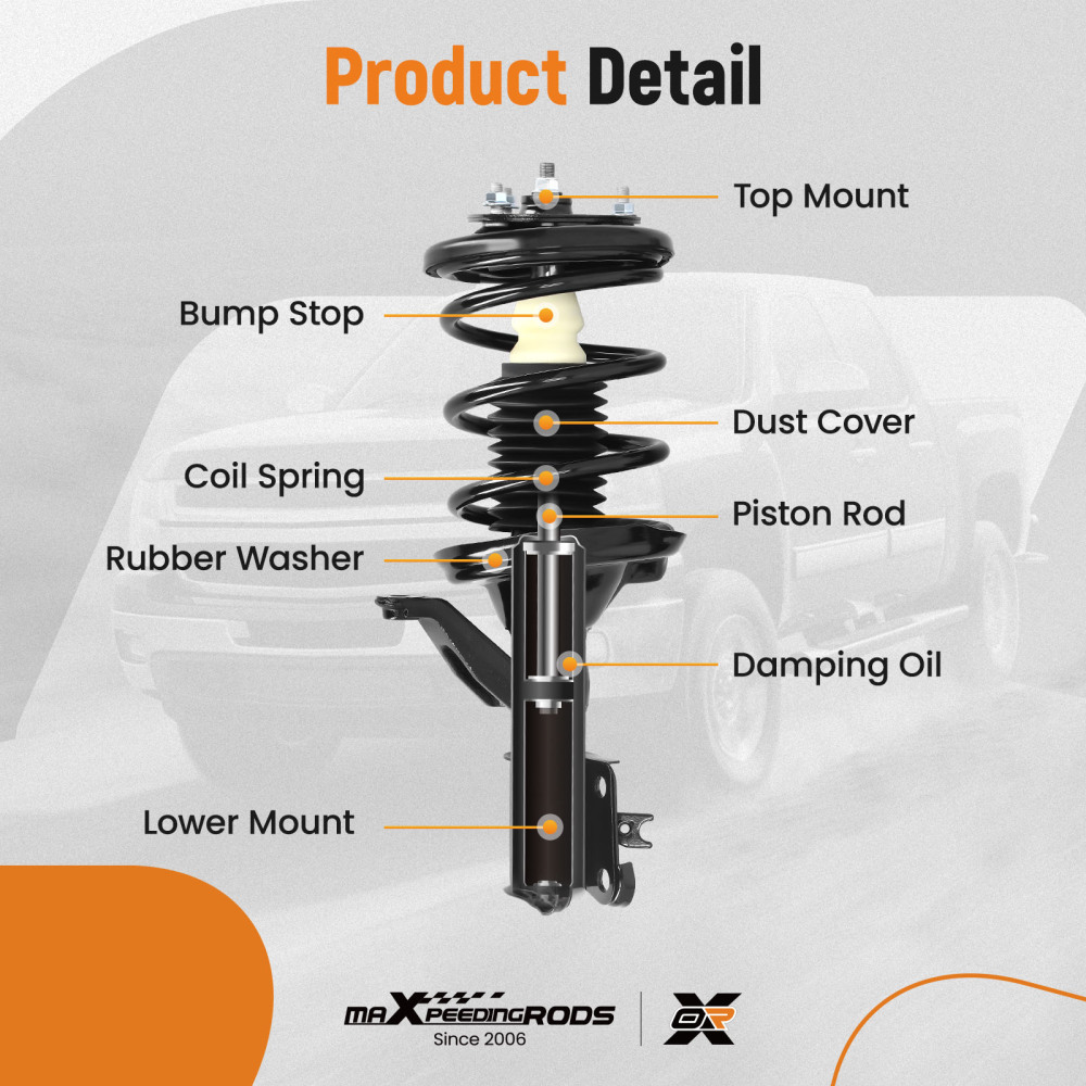 Front Struts w/ Coil Springs compatible for Honda Civic 2003-2005 SI/LX/EX/DX Sedan/Coupe