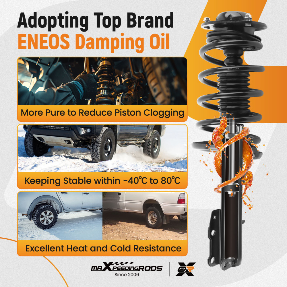 2x Front Struts w/ Coil Spring for 2004-2012 compatible for Chevy Malibu Pontiac G6 compatible for Saturn Aura