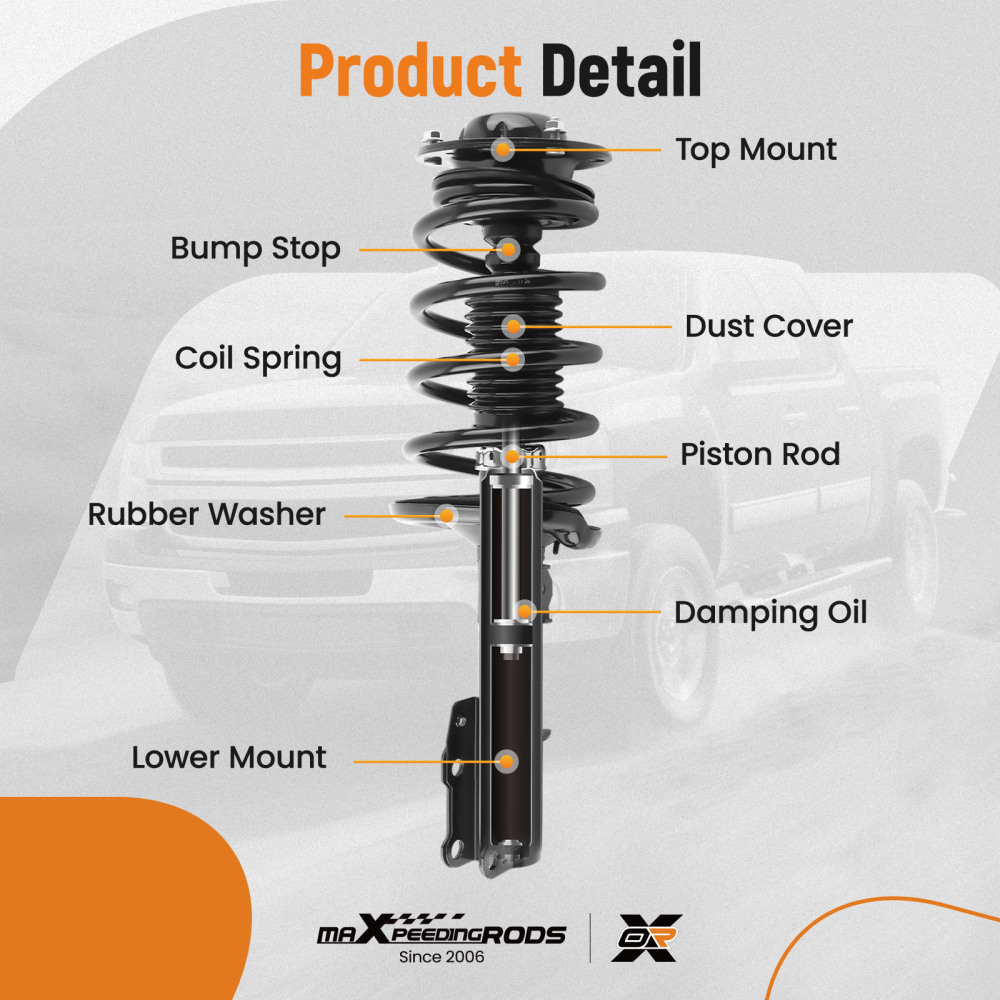 2x Front Struts w/ Coil Spring for 2004-2012 compatible for Chevy Malibu Pontiac G6 compatible for Saturn Aura