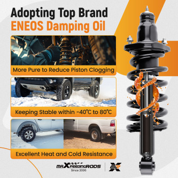 2pcs Rear Complete Strut w/SpringMounts Assembly compatible for Honda CR-V 2000-2006