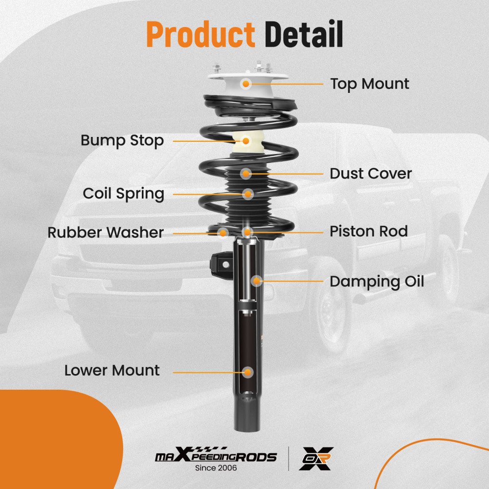 Front Suspension Shock Absorbers compatible for BMW 325i sedan 2001 2002 2003 2004 2005